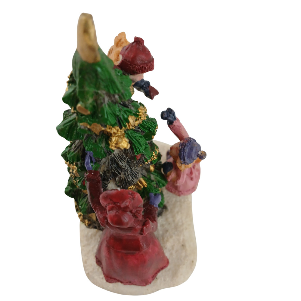 Holiday Time Victorian Family Decorating Christmas Tree Figurine 3.5" w/ Box